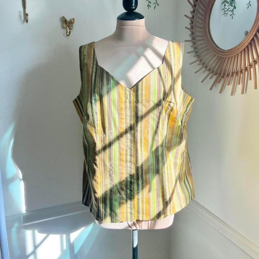 Vintage Ashley Stewart 70s Striped Paisley Corset Tank Vest
